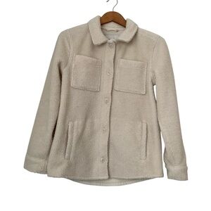 Abercrombie & Fitch Kids Sherpa Shacket 13/14 Cream School Everyday Shirt Comfy